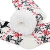 imageAmerican Trends Christmas Slipper Socks Women Fuzzy Socks Gripper Non Slip Womens Warm Cozy Socks AthleticRed Snow Deer