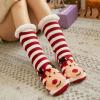 imageAmerican Trends Christmas Slipper Socks Women Fuzzy Socks Gripper Non Slip Womens Warm Cozy Socks AthleticRed White Deer