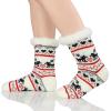 imageAmerican Trends Christmas Slipper Socks Women Fuzzy Socks Gripper Non Slip Womens Warm Cozy Socks AthleticWhite Deer