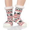 imageAmerican Trends Christmas Slipper Socks Women Fuzzy Socks Gripper Non Slip Womens Warm Cozy Socks AthleticWhite Deer