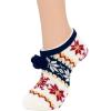 imageAmerican Trends Slipper Socks for Women Non Slip Christmas Socks Comfy Warm Winter Grippy Socks with GrippersBeige Red Snow