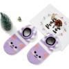 imageAmerican Trends Slipper Socks for Women Non Slip Christmas Socks Comfy Warm Winter Grippy Socks with GrippersPurple Cat