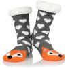 imageAmerican Trends Christmas Slipper Socks Women Fuzzy Socks Gripper Non Slip Womens Warm Cozy Socks AthleticOrange Fox