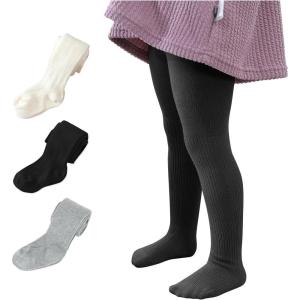 imageAmerican Trends Baby Girls Tights Infant Cable Knit Leggings Toddler Outfits3 Pairs  White Black Light Grey