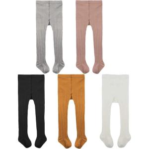 imageAmerican Trends Baby Girls Tights Infant Cable Knit Leggings Toddler Outfits5 Pairs  Black White Light Grey Dusty Pink Yellow