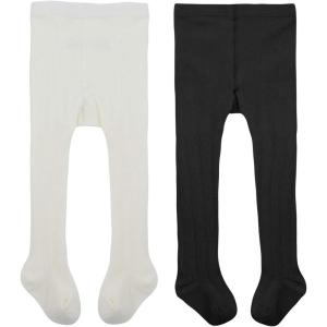 imageAmerican Trends Baby Leggings Stocking Toddler Girl Socks Tights for Baby Girls Kids Winter Knitted LeggingsWhiteblack 2 Packs