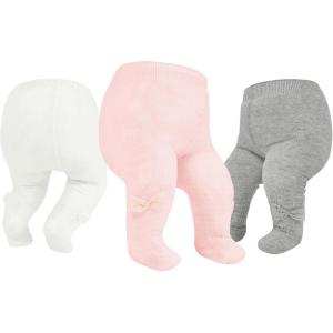 imageAmerican Trends Baby Leggings Stocking Toddler Girl Socks Tights for Baby Girls Kids Winter Knitted LeggingsWhitepinkgray