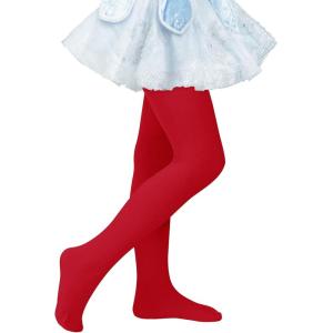 imageAmerican Trends Ballet Tights for Girls Nude Tights Kids Dance Stockings Girls Soft School Uniform Tights1 Pack Red