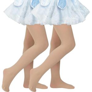imageAmerican Trends Ballet Tights for Girls Nude Tights Kids Dance Stockings Girls Soft School Uniform Tights2 Pack Nude