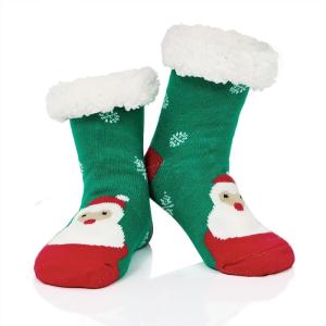 imageAmerican Trends Christmas Slipper Socks Women Fuzzy Socks Gripper Non Slip Womens Warm Cozy Socks AthleticGreen Santa Claus