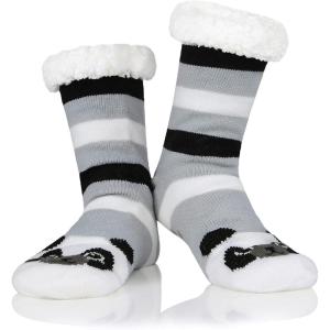 imageAmerican Trends Christmas Slipper Socks Women Fuzzy Socks Gripper Non Slip Womens Warm Cozy Socks AthleticWhite Panda