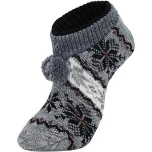 imageAmerican Trends Slipper Socks for Women Non Slip Christmas Socks Comfy Warm Winter Grippy Socks with GrippersGrey Black Snow