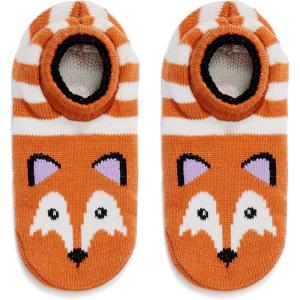 imageAmerican Trends Slipper Socks for Women Non Slip Christmas Socks Comfy Warm Winter Grippy Socks with GrippersOrange Fox