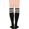 imageAmerican Trends Knee High Socks for Women Striped Tube Socks Youth Athletic Soccer Socks2pack Black Whitewhite Black