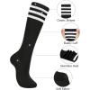 imageAmerican Trends Knee High Socks for Women Striped Tube Socks Youth Athletic Soccer Socks2pack Black Whitewhite Black