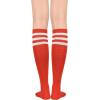 imageAmerican Trends Knee High Socks for Women Striped Tube Socks Youth Athletic Soccer Socks2pack Red White