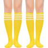 imageAmerican Trends Knee High Socks for Women Striped Tube Socks Youth Athletic Soccer Socks2pack Yellow White