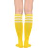 imageAmerican Trends Knee High Socks for Women Striped Tube Socks Youth Athletic Soccer Socks2pack Yellow White
