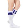 imageAmerican Trends Women Softball Socks Knee High Tube Socks Long Baseball Soccer Socks for Youth Girls1 Pack White Blue