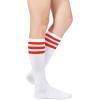 imageAmerican Trends Women Softball Socks Knee High Tube Socks Long Baseball Soccer Socks for Youth Girls1 Pack White Red