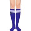 imageKnee High Socks Athletic Women Tube for Teen Girl Cosplay 1 Pack One Size1 Pack Blue and White