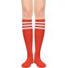 imageKnee High Socks Athletic Women Tube for Teen Girl Cosplay 1 Pack One Size1 Pack Red White