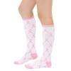 imageKnee High Socks Athletic Women Tube for Teen Girl Cosplay 1 Pack One Size1 Pack White  Pink Ribbon