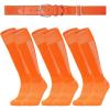 imageAmerican Trends Baseball Socks and Belt Combo Set for Youth Adult 3 Football Baseball Socks with Baseball BeltOrange