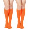 imageAmerican Trends Knee High Socks for Women Striped Tube Socks Youth Athletic Soccer Socks2pack Orange