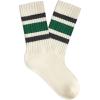 imageAmerican Trends Womens Crew Socks Striped Athletic Socks Vintage Slouch Solid Color Mid Calf Tube Socks1packblack Green