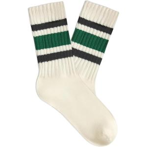 imageAmerican Trends Womens Crew Socks Striped Athletic Socks Vintage Slouch Solid Color Mid Calf Tube Socks1packblack Green
