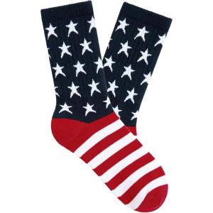 imageAmerican Trends Womens Crew Socks Striped Athletic Socks Vintage Slouch Solid Color Mid Calf Tube SocksAmerican Flag