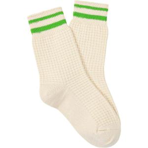 imageAmerican Trends Womens Crew Socks Striped Athletic Socks Vintage Slouch Solid Color Mid Calf Tube SocksGreen Stripes
