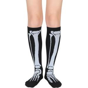 imageKnee High Socks Athletic Women Tube for Teen Girl Cosplay 1 Pack One Size1 Pack Black Skull
