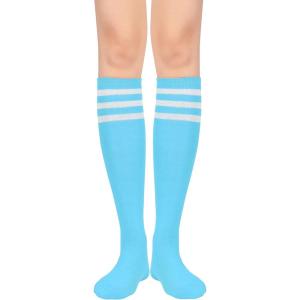 imageKnee High Socks Athletic Women Tube for Teen Girl Cosplay 1 Pack One Size1 Pack Light Blue White