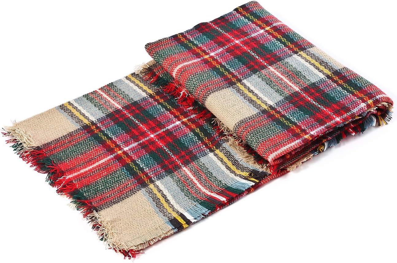 imageSweet Gifts for Women  Scarves for Women Gifts Plaid Blanket Scarf Trendy Tartan Scarves Oversized Wrap Shawl GiftColorful Red