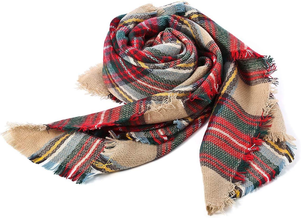 imageSweet Gifts for Women  Scarves for Women Gifts Plaid Blanket Scarf Trendy Tartan Scarves Oversized Wrap Shawl GiftColorful Red