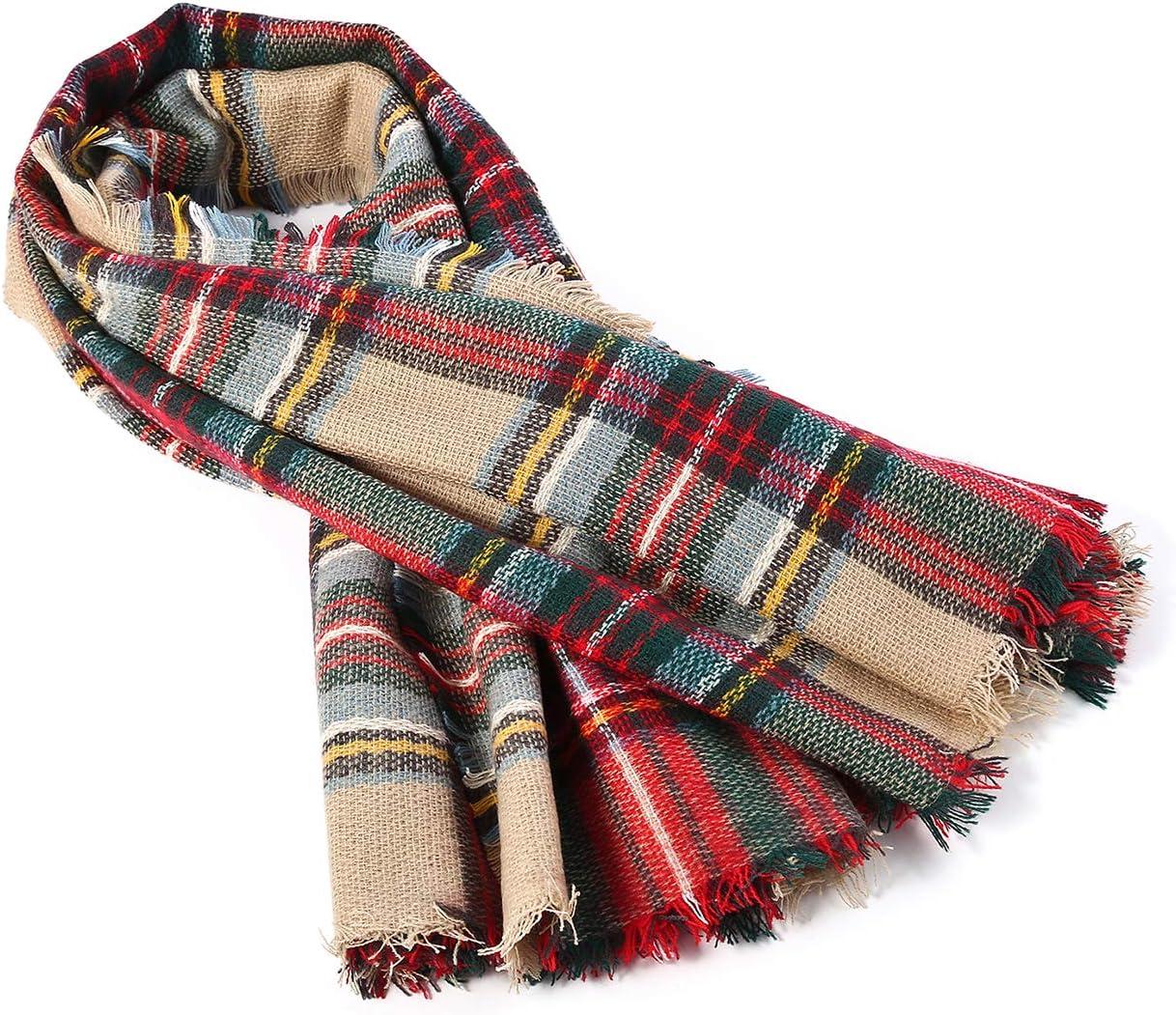 imageSweet Gifts for Women  Scarves for Women Gifts Plaid Blanket Scarf Trendy Tartan Scarves Oversized Wrap Shawl GiftColorful Red