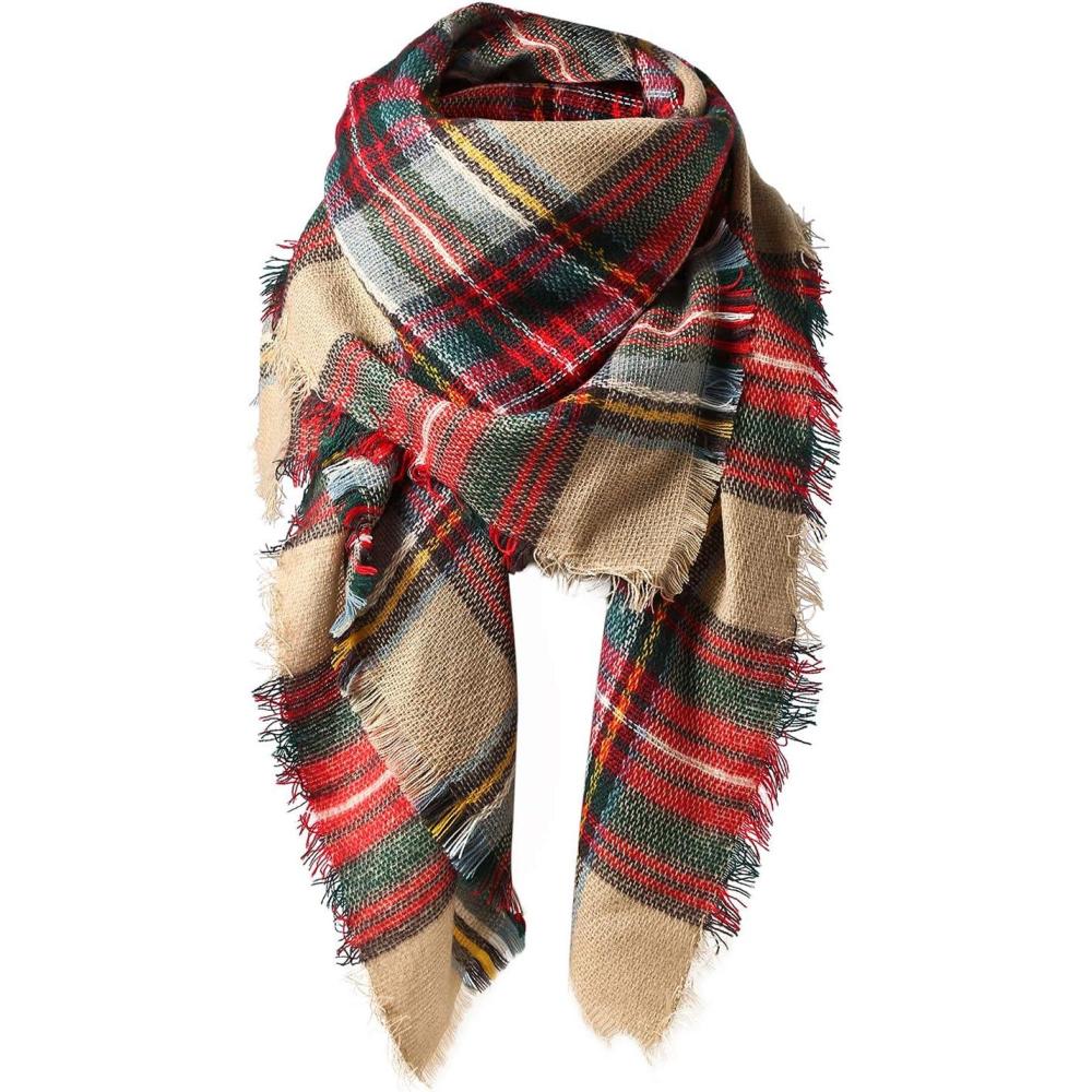 imageSweet Gifts for Women  Scarves for Women Gifts Plaid Blanket Scarf Trendy Tartan Scarves Oversized Wrap Shawl GiftColorful Red