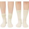 imageAmerican Trends Crew Socks for Women Casual Scrunch Retro Crew Socks Solid Color Stacked Tube Socks2pack Beige