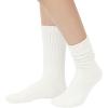 imageAmerican Trends Crew Socks for Women Casual Scrunch Retro Crew Socks Solid Color Stacked Tube Socks2pack White