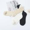 imageAmerican Trends Crew Socks for Women Casual Scrunch Retro Crew Socks Solid Color Stacked Tube Socks3pack Blackwhitebeige