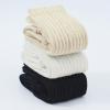 imageAmerican Trends Crew Socks for Women Casual Scrunch Retro Crew Socks Solid Color Stacked Tube Socks3pack Blackwhitebeige