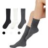 imageAmerican Trends Crew Socks for Women Casual Scrunch Retro Crew Socks Solid Color Stacked Tube Socks3pack Blackwhitegrey