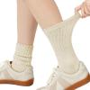 imageAmerican Trends Crew Socks for Women Casual Scrunch Retro Crew Socks Solid Color Stacked Tube Socks3pack Blackwhitegrey