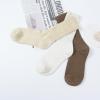 imageAmerican Trends Crew Socks for Women Casual Scrunch Retro Crew Socks Solid Color Stacked Tube Socks3pack Whitebeigecoffee