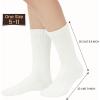 imageAmerican Trends Crew Socks for Women Casual Scrunch Retro Crew Socks Solid Color Stacked Tube Socks3pack Whitebeigecoffee