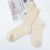 imageAmerican Trends Crew Socks for Women Casual Scrunch Retro Crew Socks Solid Color Stacked Tube SocksBeige