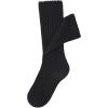 imageAmerican Trends Crew Socks for Women Casual Scrunch Retro Crew Socks Solid Color Stacked Tube SocksBlack