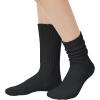 imageAmerican Trends Crew Socks for Women Casual Scrunch Retro Crew Socks Solid Color Stacked Tube SocksBlack